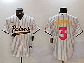 Men's San Diego Padres #3 Jackson Merrill white Cool Base Stitched Baseball Jersey,baseball caps,new era cap wholesale,wholesale hats